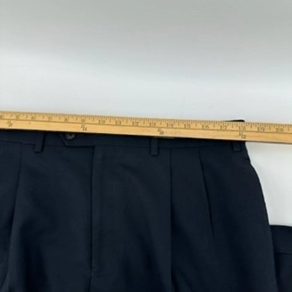 Lauren Ralph Lauren Mens Dress Pants Pleated 36x32 Cuff Hem‎ Navy Blue